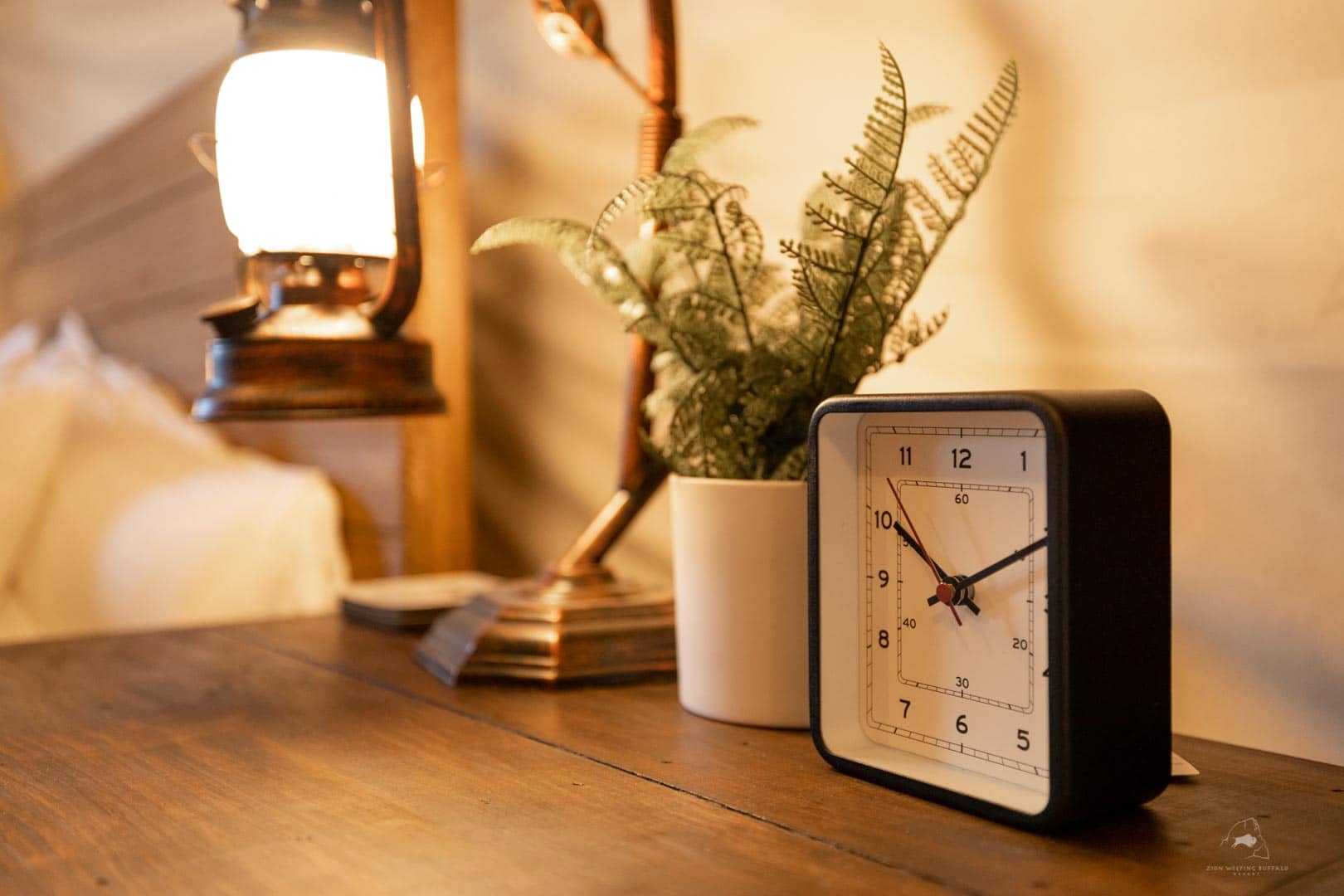 Bedside table decor at Zion Weeping Buffalo