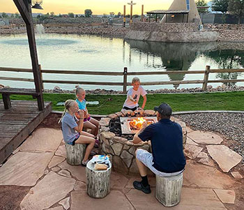 Family glamping at Zion Weeping Buffalo Resort